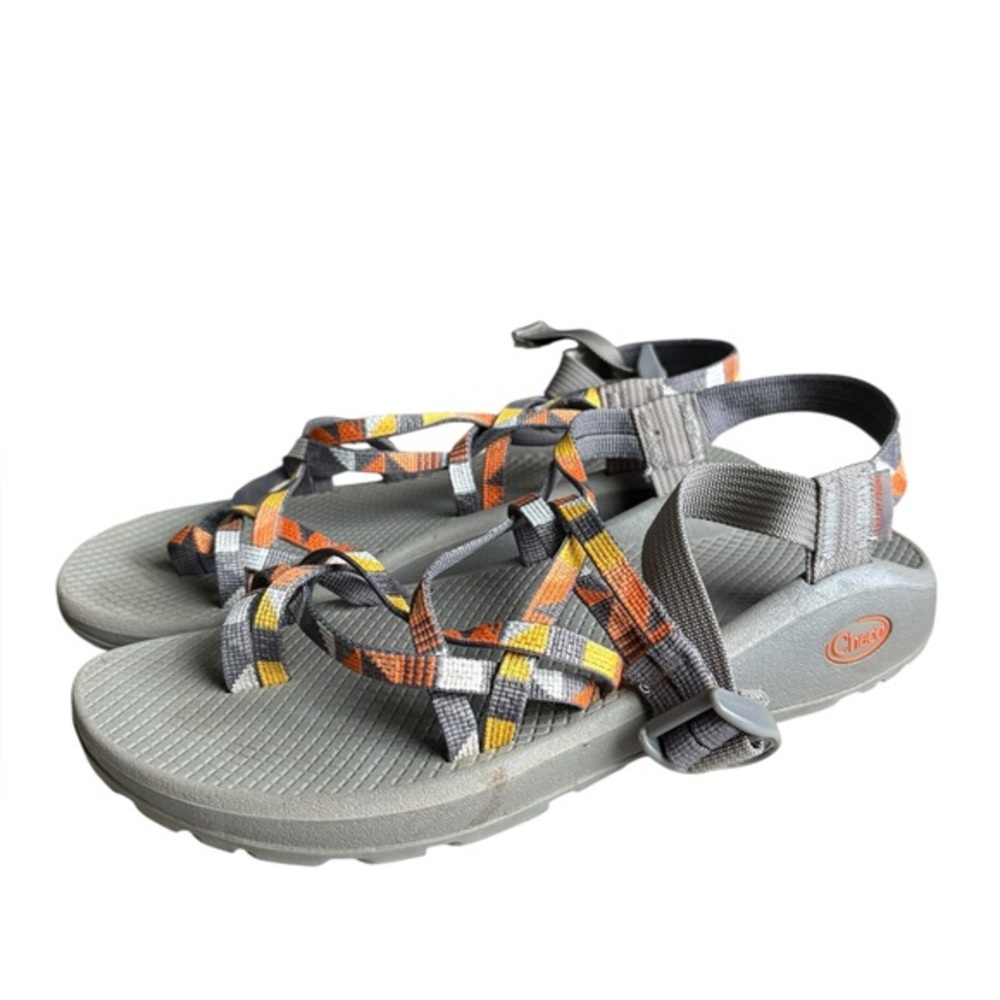 Chaco Z/Cloud X2 Sandal Orange Puzzle Poppy Candy Corn Size 10.